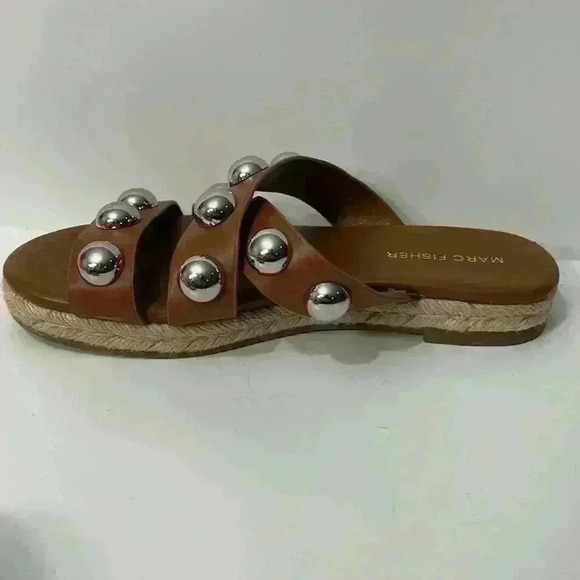 Marc Fisher Prisca Ball Stud Espadrille Slide Sandals - NWOT - Picture 6 of 12